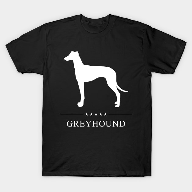 Greyhound Dog White Silhouette T-Shirt by millersye